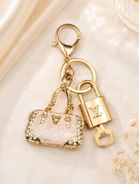 Authentic Louis Vuitton Gold Padlock 🔒 Shiny LV Key + Bag Unbranded Charm